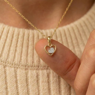 Dual Heart Diamond Pendant