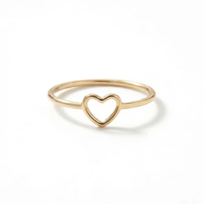 Heart Plain Gold Ring