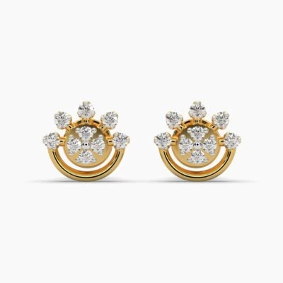 Isha Round Diamond Stud Earrings