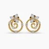 Sparkling petals diamond stud earrings