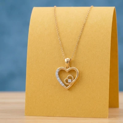 Dual Heart Diamond Pendant