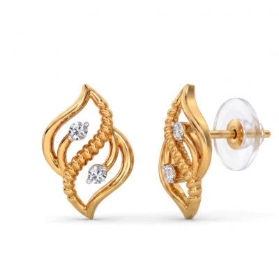 Kat Twisty Diamond Earrings